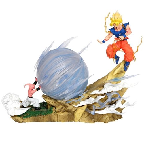 Mô Hình Goku đại chiến Ma Bư + LED Cao 21cm nặng 700g