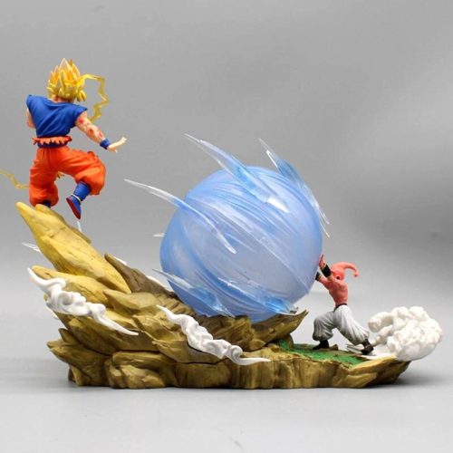 Mô Hình Goku đại chiến Ma Bư + LED Cao 21cm nặng 700g