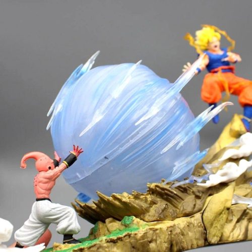 Mô Hình Goku đại chiến Ma Bư + LED Cao 21cm nặng 700g