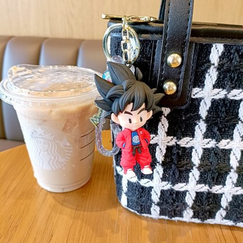 Móc khoá Songoku chibi áo đỏ siêu cute