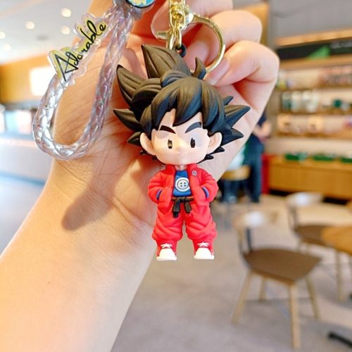 Móc khoá Songoku chibi áo đỏ siêu cute