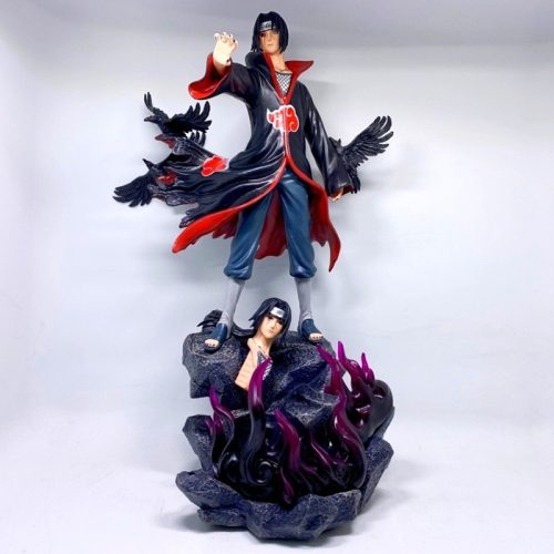 Mô hình Naruto Itachi Akatsuki + 2 đầu thay thế cao 40cm rộng 30 cm nặng 2,5kg