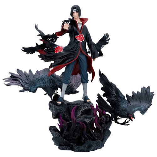 Mô hình Naruto Itachi Akatsuki + 2 đầu thay thế cao 40cm rộng 30 cm nặng 2,5kg