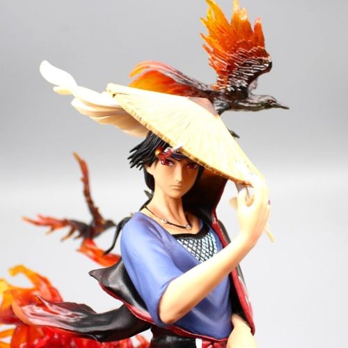 Mô hình Naruto Itachi Akatsuki quạ tay cầm nón cao 29cm nặng 820g