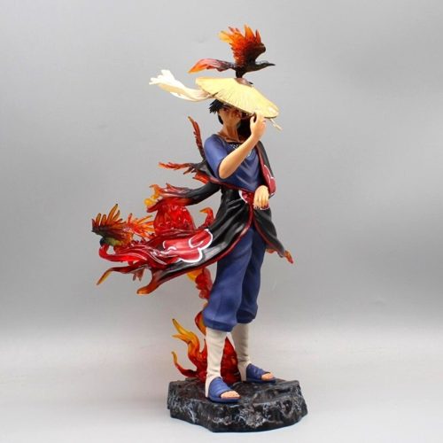 Mô hình Naruto Itachi Akatsuki quạ tay cầm nón cao 29cm nặng 820g